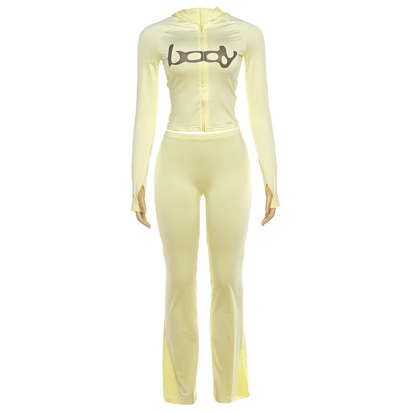 Women's Hooded 2-Piece Tracksuit Set – Zip Jacket & Matching Leggings