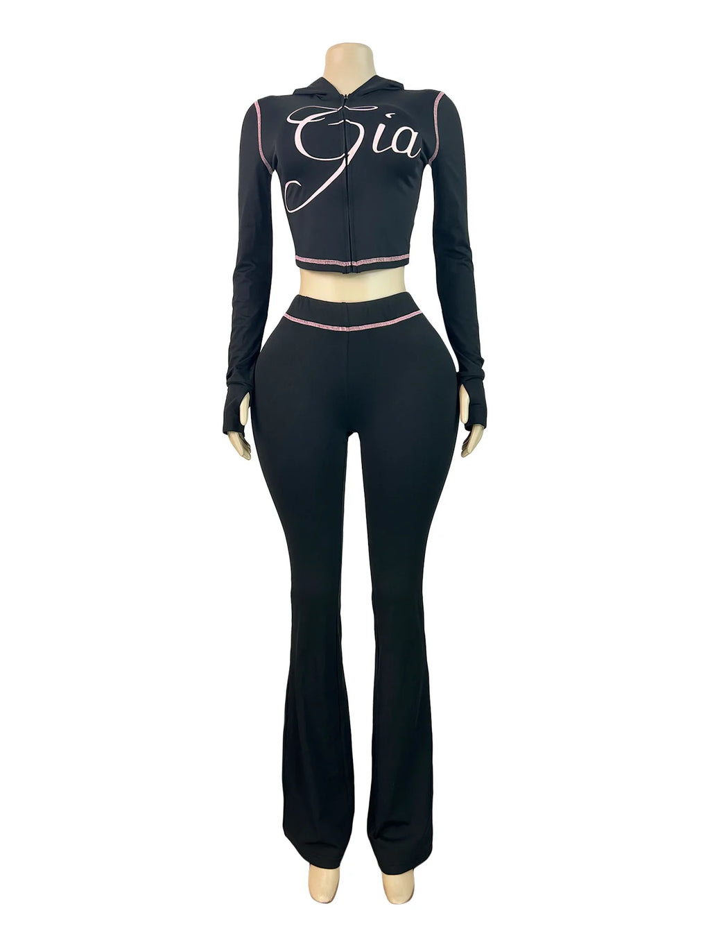 Women's Zebra Print 2-Piece Tracksuit Set – Zip Hoodie & Jogger Pants