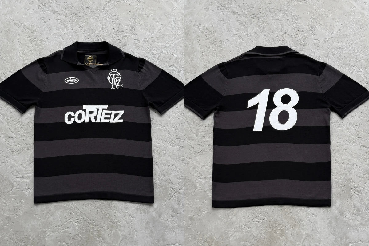 Corteiz Striped Polo Shirt – Men's Streetwear Short Sleeve Tee