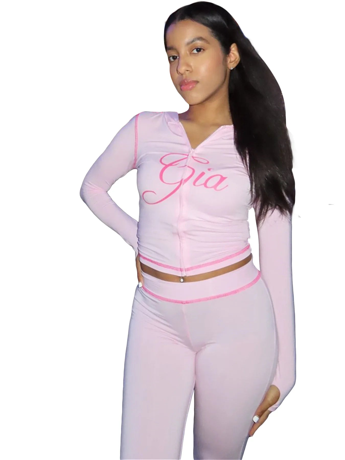Women's Zebra Print 2-Piece Tracksuit Set – Zip Hoodie & Jogger Pants