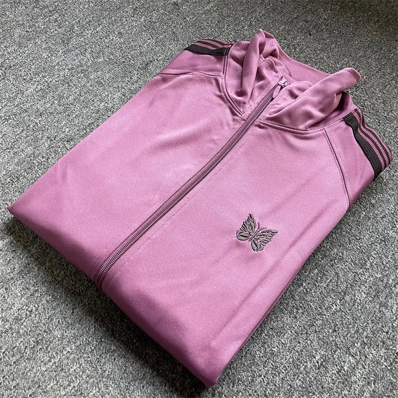 Unisex Embroidered Velvet Track Jacket – Streetwear Zip-Up