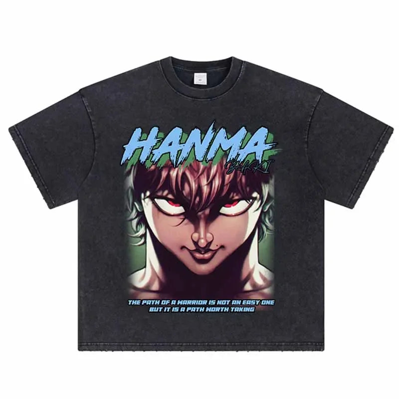 Vintage Anime Graphic Oversized T-Shirt – Harajuku Streetwear Cotton Tee