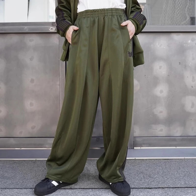 Unisex Embroidered Wide Leg Sweatpants – Baggy Casual Trousers
