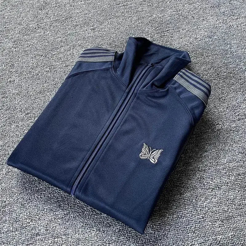 Unisex Embroidered Velvet Track Jacket – Streetwear Zip-Up