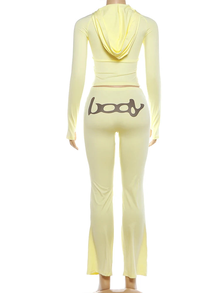Women's Hooded 2-Piece Tracksuit Set – Zip Jacket & Matching Leggings