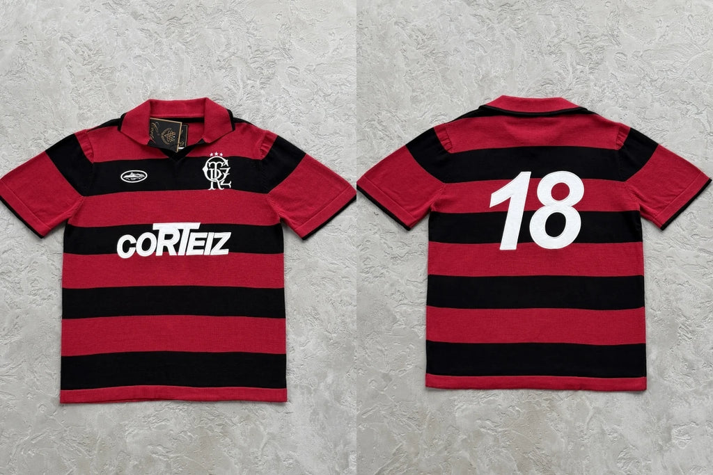 Corteiz Striped Polo Shirt – Men's Streetwear Short Sleeve Tee