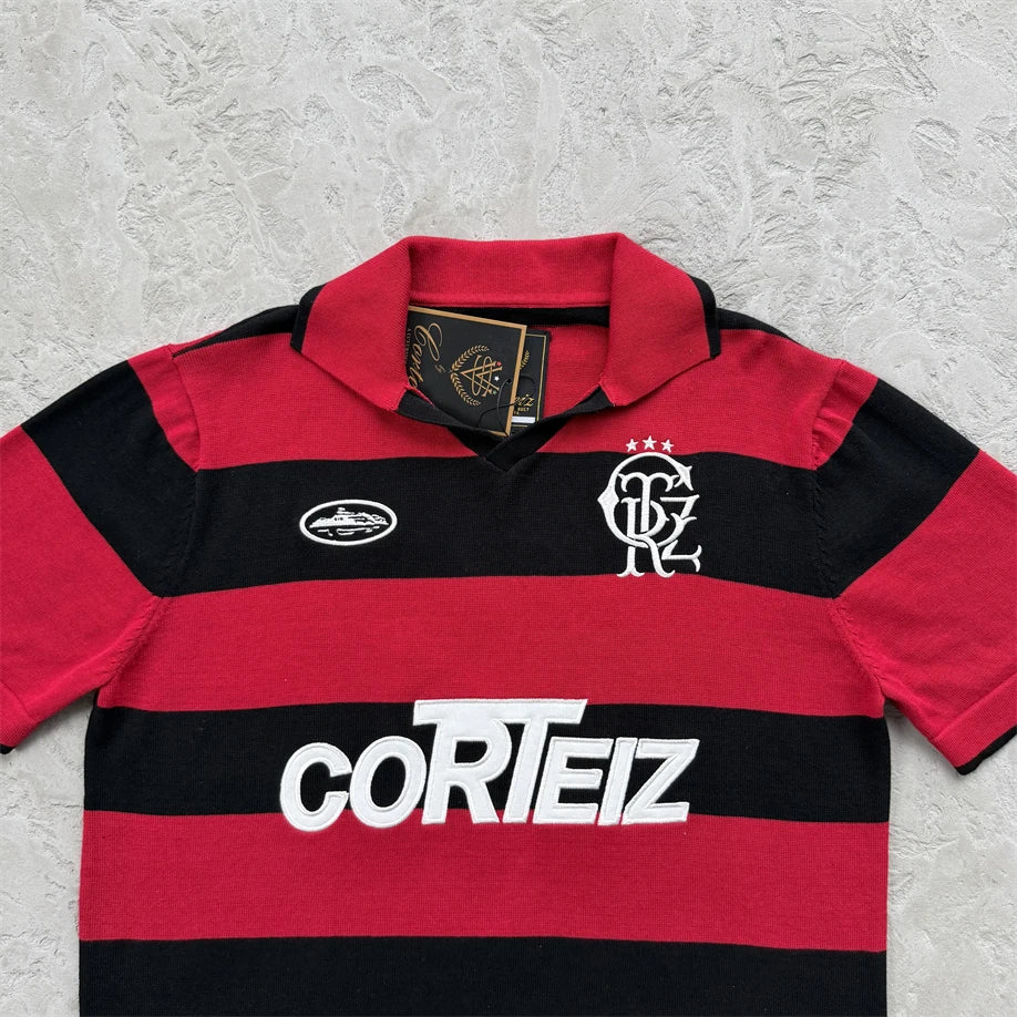 Corteiz Striped Polo Shirt – Men's Streetwear Short Sleeve Tee