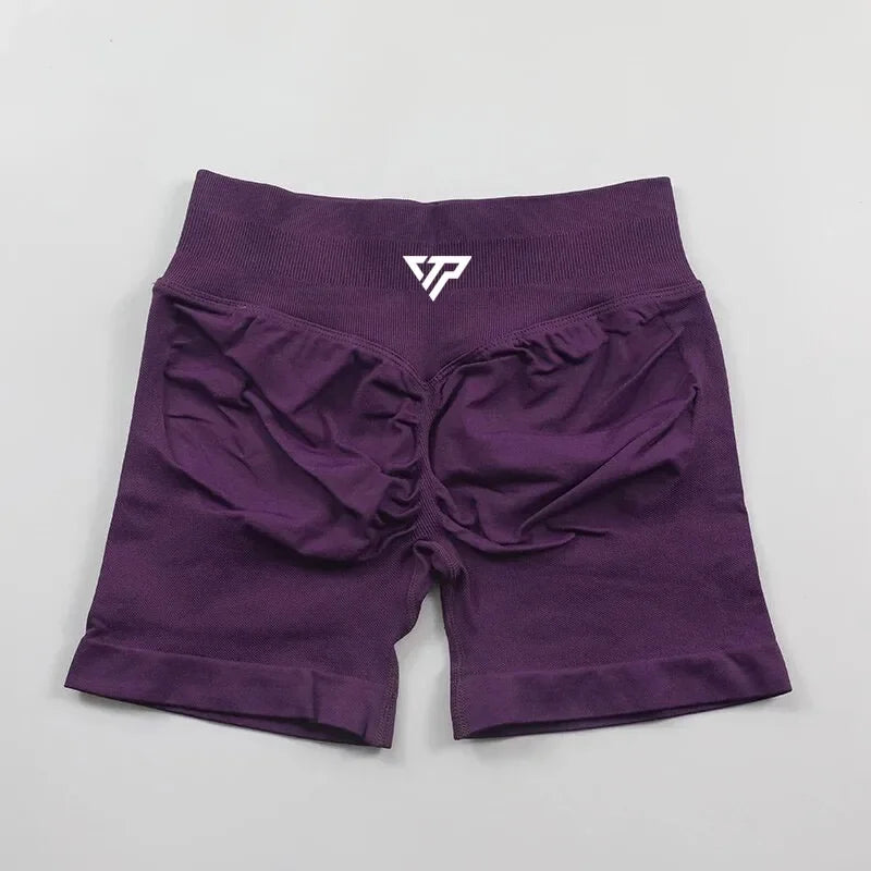 Women's Seamless Sports Bra & High Waist Gym Shorts 2-Piece Activewear Set