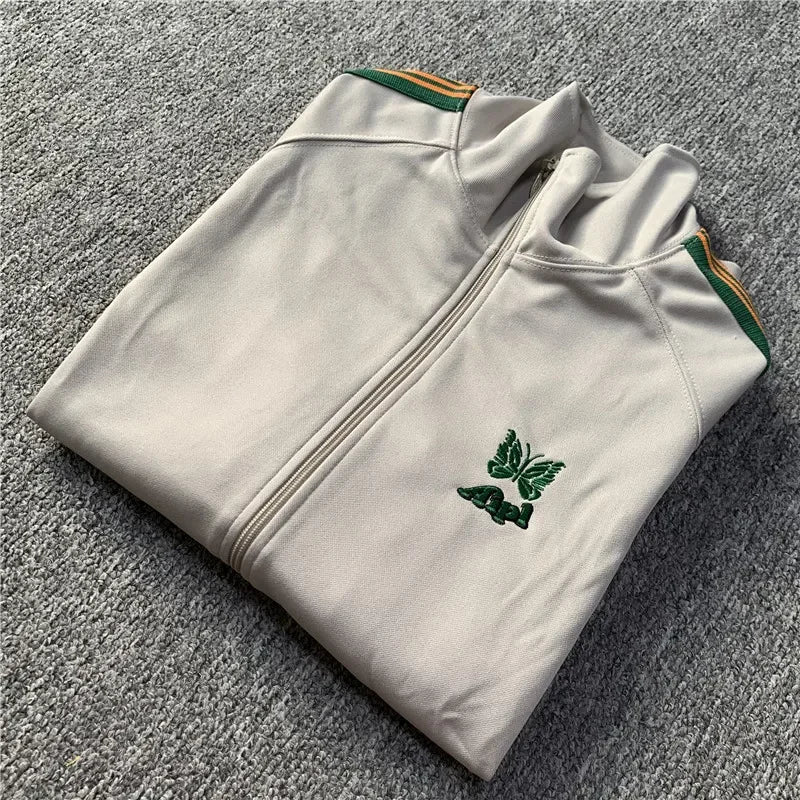 Unisex Embroidered Velvet Track Jacket – Streetwear Zip-Up