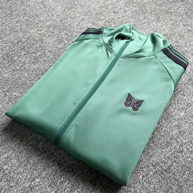 Unisex Embroidered Velvet Track Jacket – Streetwear Zip-Up