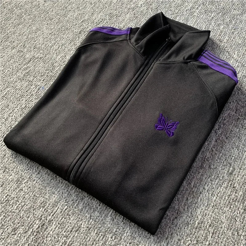 Unisex Embroidered Velvet Track Jacket – Streetwear Zip-Up