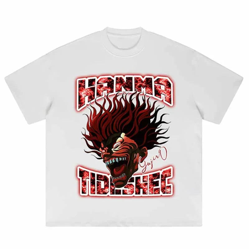 Vintage Anime Graphic Oversized T-Shirt – Harajuku Streetwear Cotton Tee
