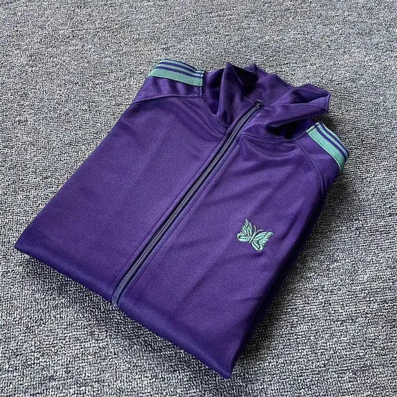 Unisex Embroidered Velvet Track Jacket – Streetwear Zip-Up