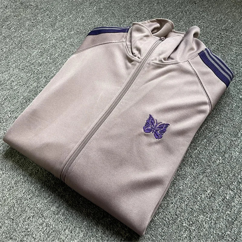 Unisex Embroidered Velvet Track Jacket – Streetwear Zip-Up