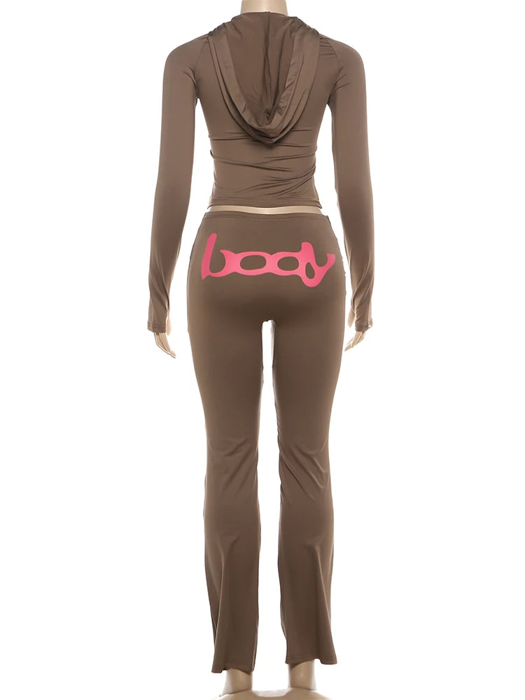 Women's Hooded 2-Piece Tracksuit Set – Zip Jacket & Matching Leggings