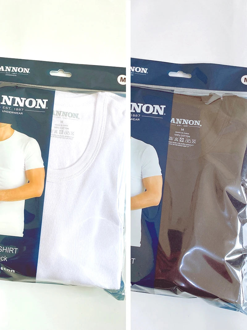 2-Pack Premium Men's Cotton Undershirts – Soft Breathable Everyday T-Shirts