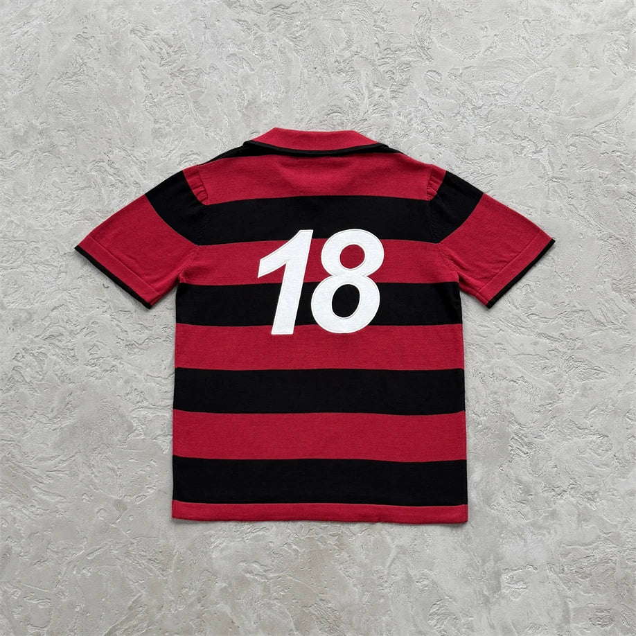 Corteiz Striped Polo Shirt – Men's Streetwear Short Sleeve Tee