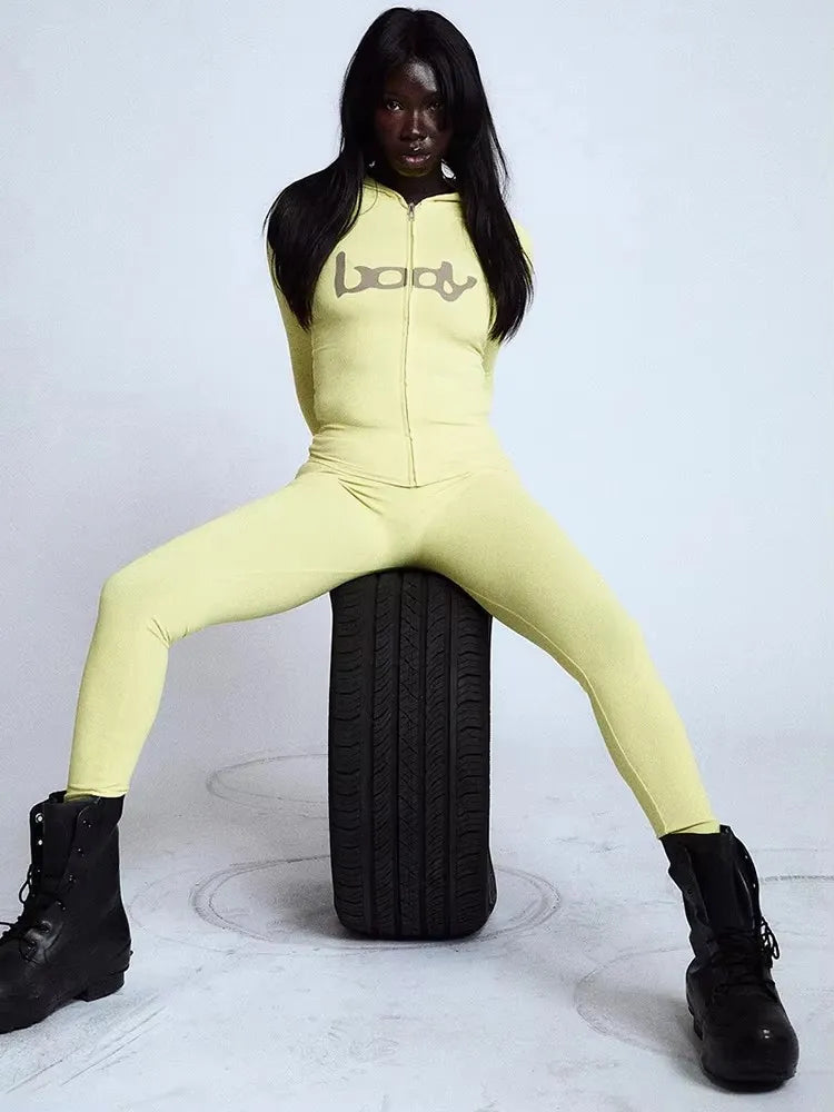 Women's Hooded 2-Piece Tracksuit Set – Zip Jacket & Matching Leggings
