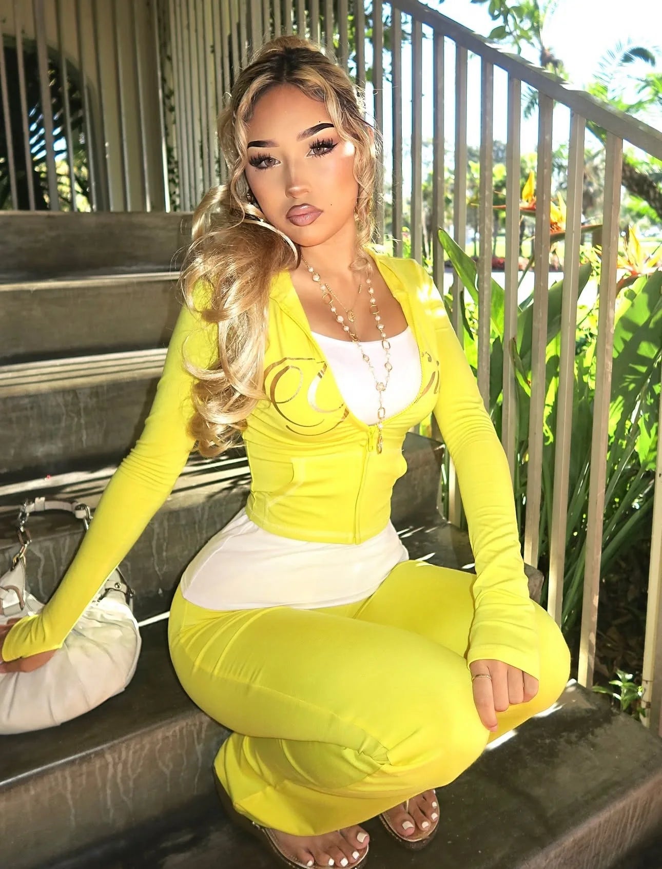 Women's Letter Print Zip-Up Jacket & Flared Pants 2-Piece Tracksuit Set