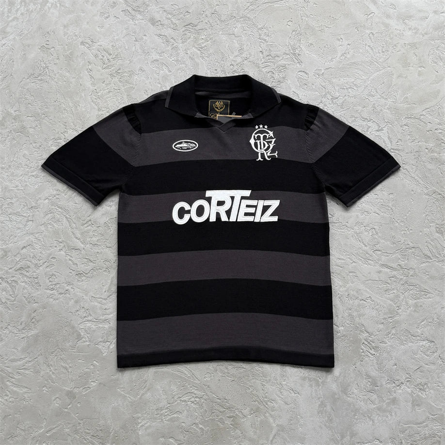 Corteiz Striped Polo Shirt – Men's Streetwear Short Sleeve Tee