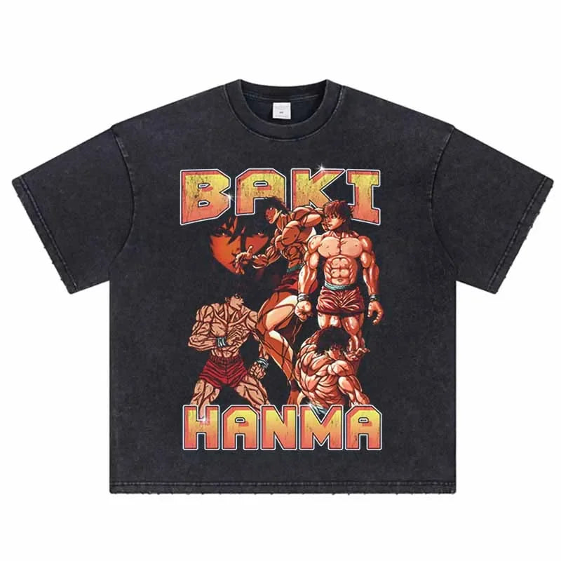 Vintage Anime Graphic Oversized T-Shirt – Harajuku Streetwear Cotton Tee