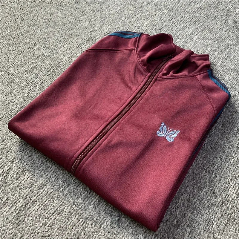 Unisex Embroidered Velvet Track Jacket – Streetwear Zip-Up