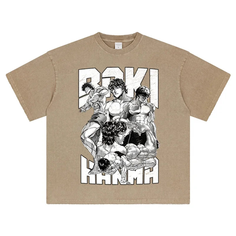 Vintage Anime Graphic Oversized T-Shirt – Harajuku Streetwear Cotton Tee