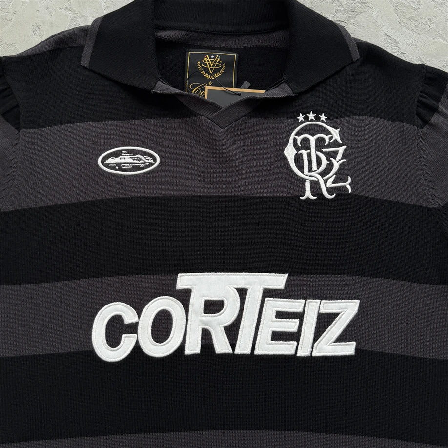 Corteiz Striped Polo Shirt – Men's Streetwear Short Sleeve Tee