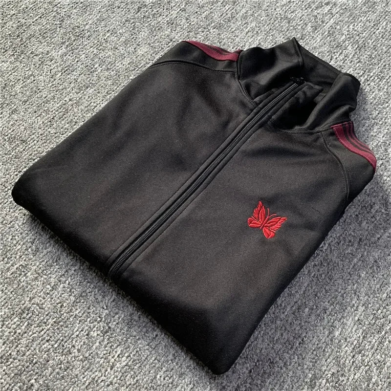 Unisex Embroidered Velvet Track Jacket – Streetwear Zip-Up