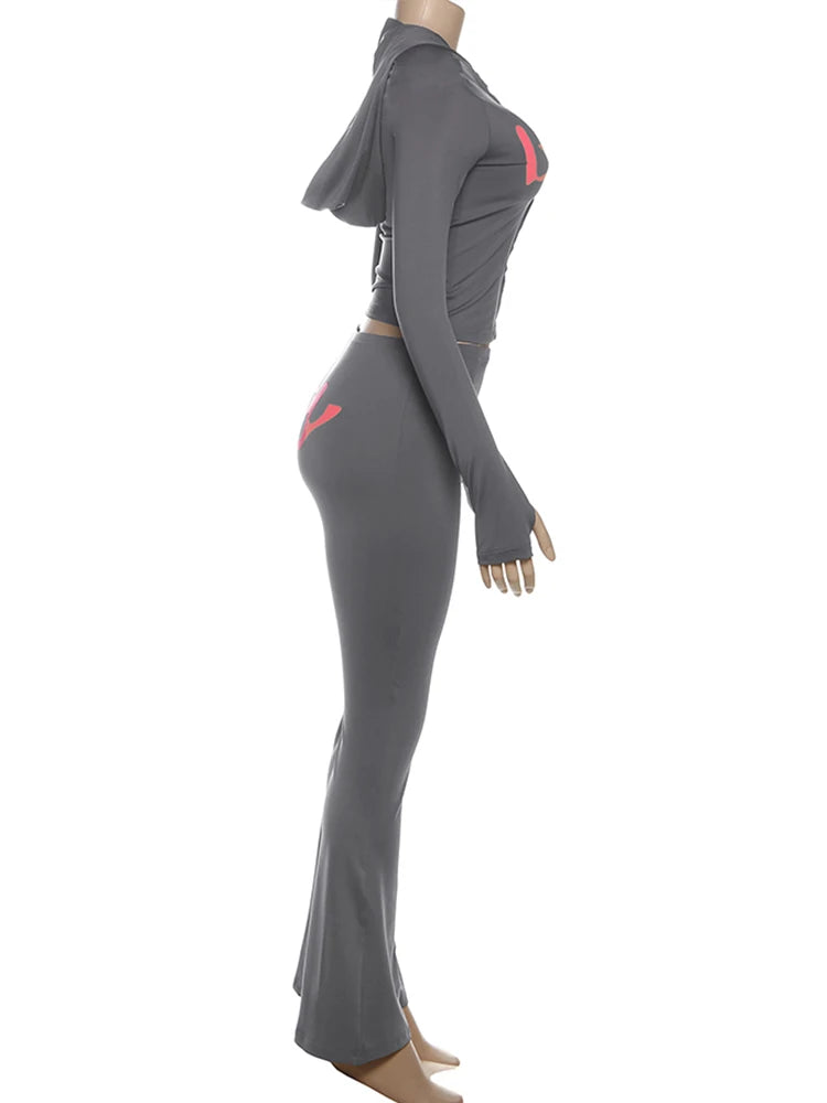 Women's Hooded 2-Piece Tracksuit Set – Zip Jacket & Matching Leggings