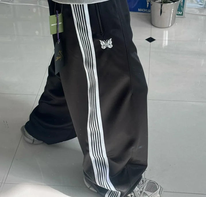 Unisex Embroidered Wide Leg Sweatpants – Baggy Casual Trousers