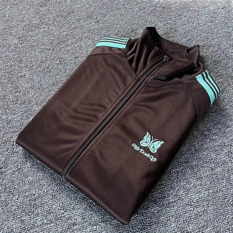 Unisex Embroidered Velvet Track Jacket – Streetwear Zip-Up