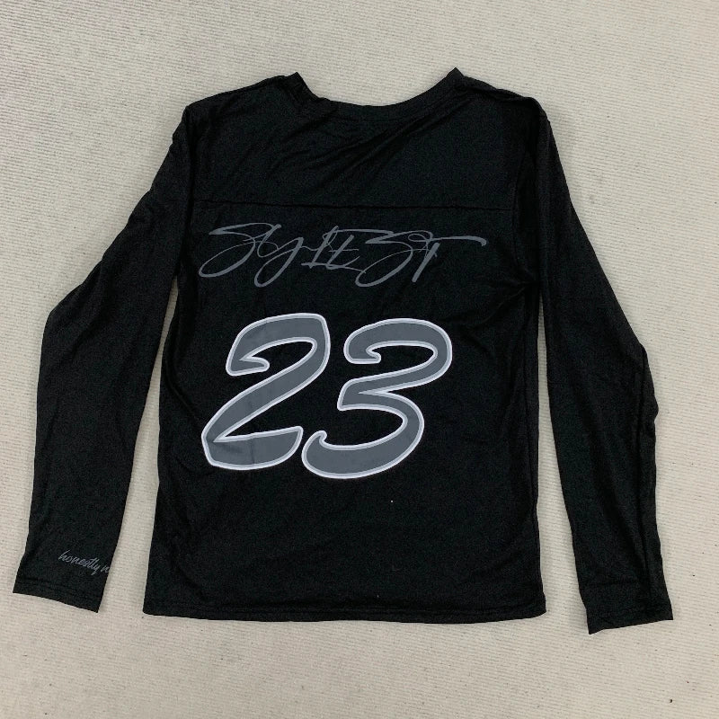 Women's Oversized Long Sleeve Graphic T-Shirt – Casual Streetwear Top