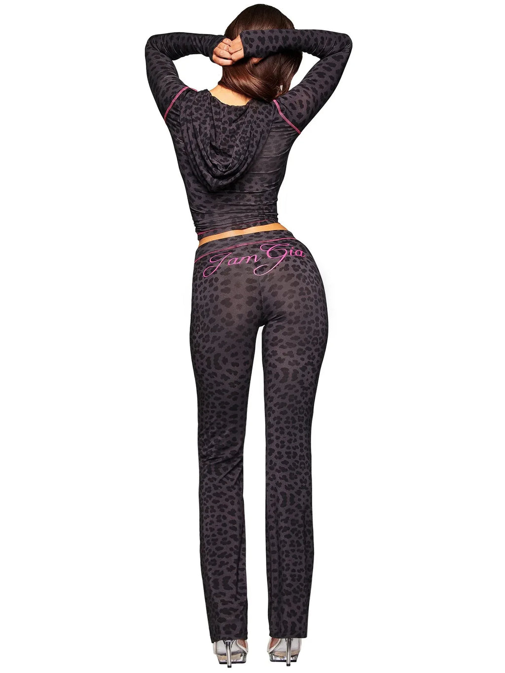 Women's Zebra Print 2-Piece Tracksuit Set – Zip Hoodie & Jogger Pants
