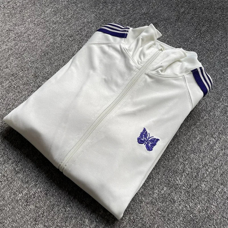 Unisex Embroidered Velvet Track Jacket – Streetwear Zip-Up