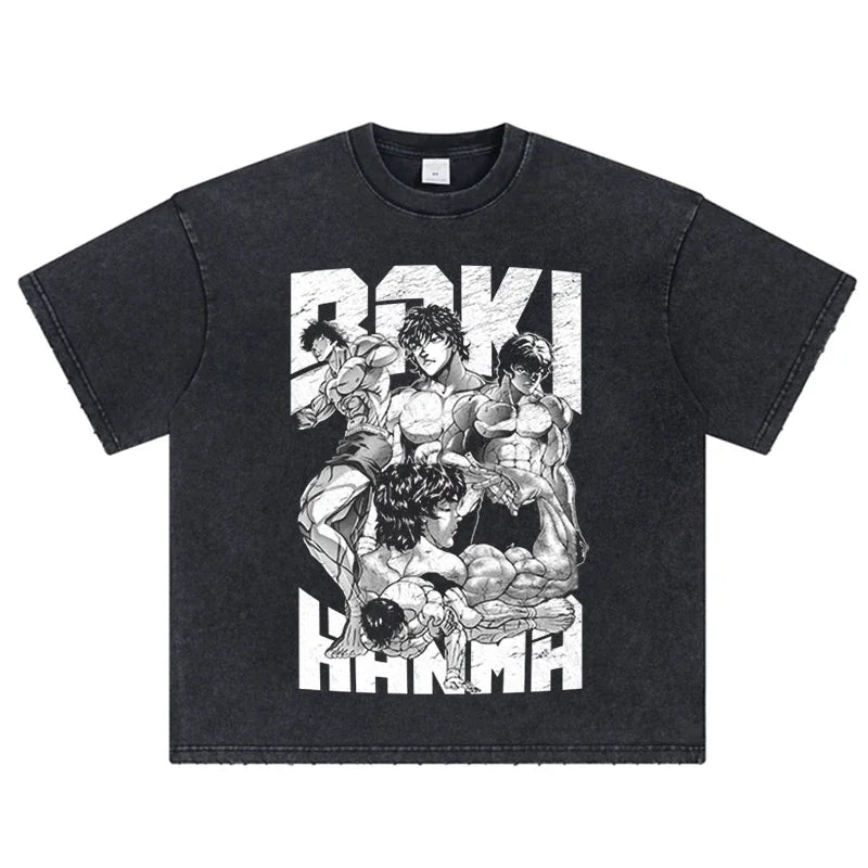 Vintage Anime Graphic Oversized T-Shirt – Harajuku Streetwear Cotton Tee