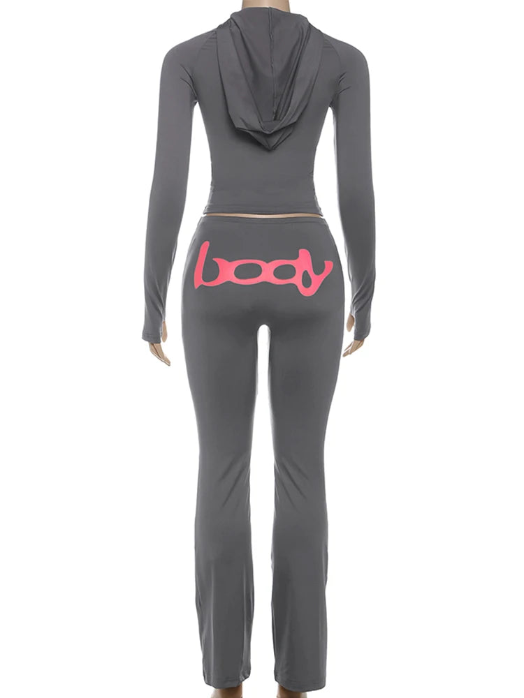 Women's Hooded 2-Piece Tracksuit Set – Zip Jacket & Matching Leggings