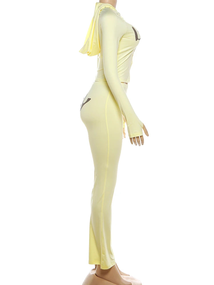 Women's Hooded 2-Piece Tracksuit Set – Zip Jacket & Matching Leggings