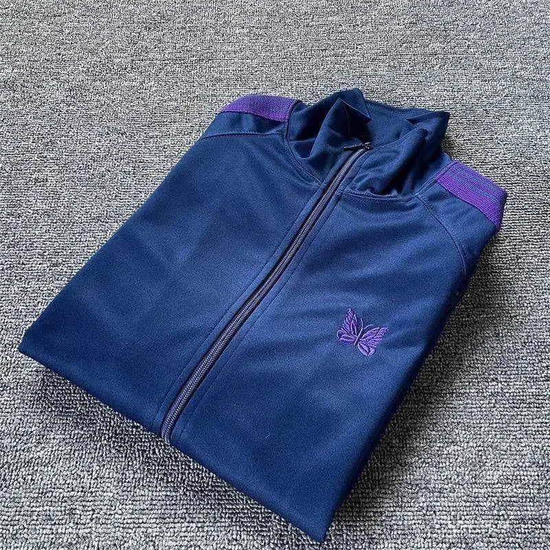 Unisex Embroidered Velvet Track Jacket – Streetwear Zip-Up