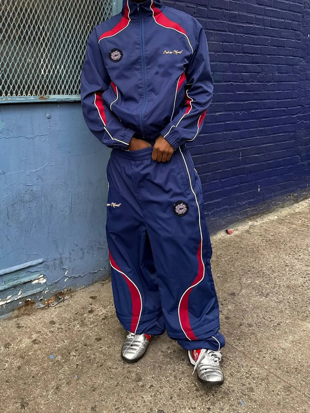 Men's Loose Fit Stand Collar Tracksuit Set – Jacket & Straight Leg Pants