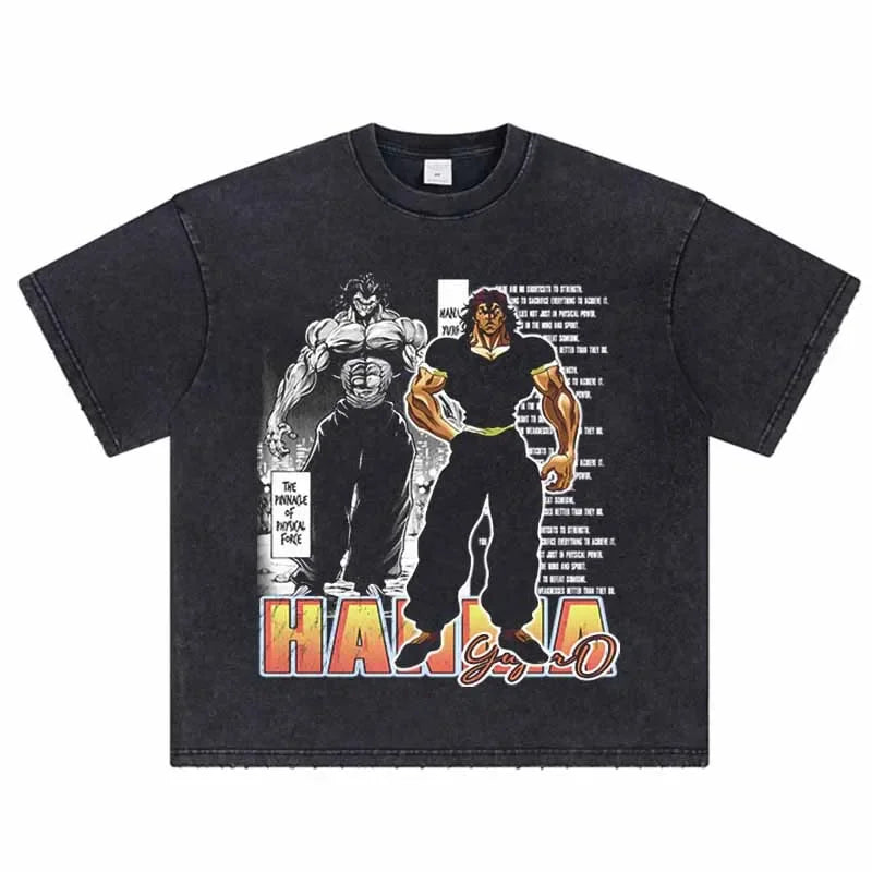 Vintage Anime Graphic Oversized T-Shirt – Harajuku Streetwear Cotton Tee