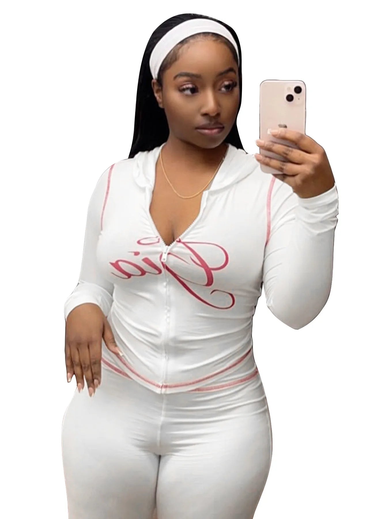 Women's Zebra Print 2-Piece Tracksuit Set – Zip Hoodie & Jogger Pants