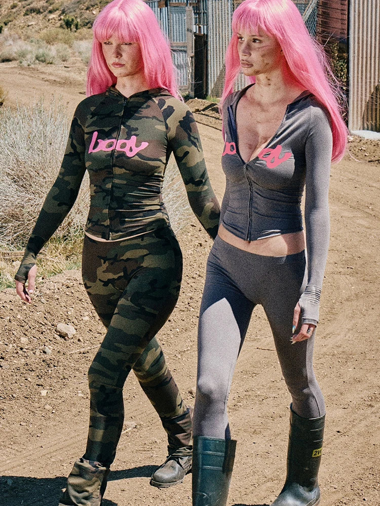 Women's Hooded 2-Piece Tracksuit Set – Zip Jacket & Matching Leggings