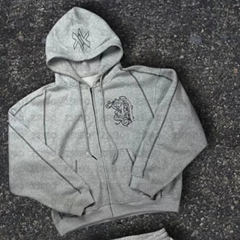 Men's Y2k Premium Hooded Sweatshirt & Jogger Tracksuit Set – Casual Streetwear