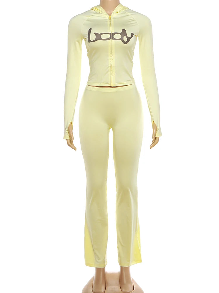 Women's Hooded 2-Piece Tracksuit Set – Zip Jacket & Matching Leggings