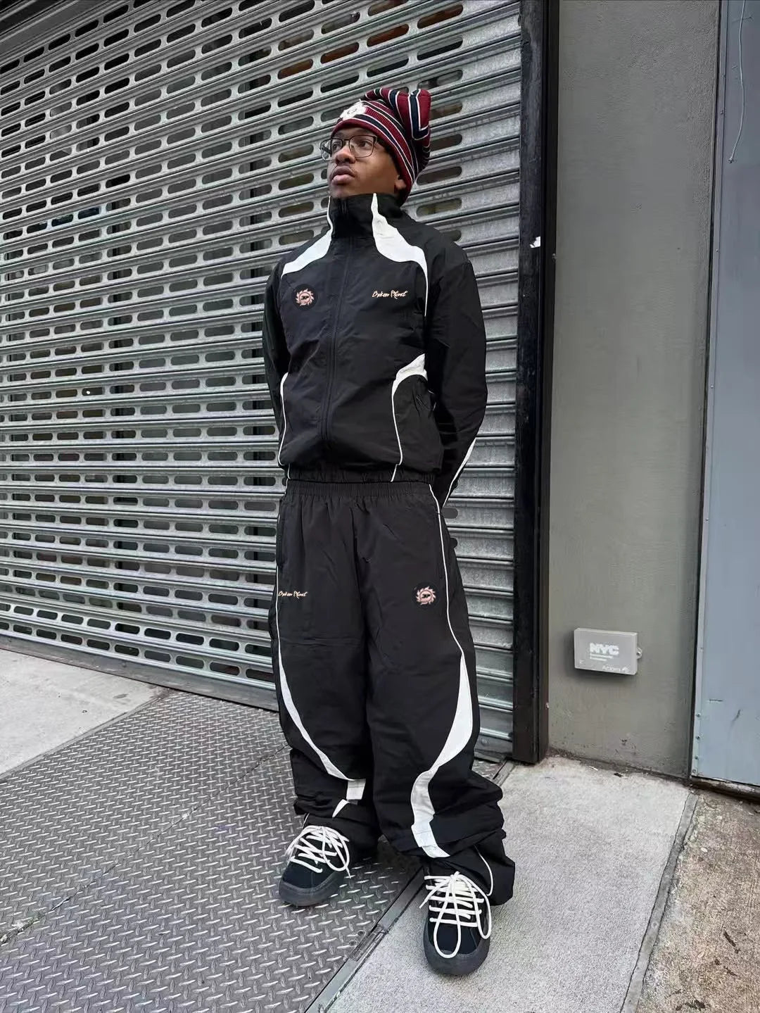 Men's Loose Fit Stand Collar Tracksuit Set – Jacket & Straight Leg Pants