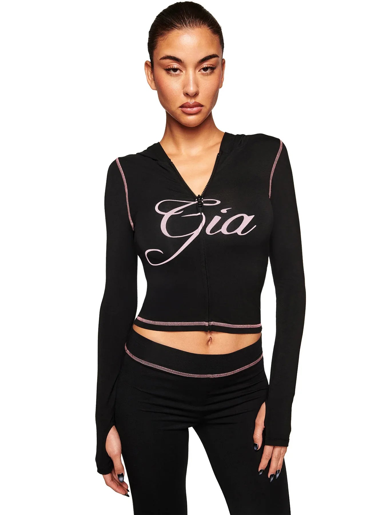 Women's Zebra Print 2-Piece Tracksuit Set – Zip Hoodie & Jogger Pants