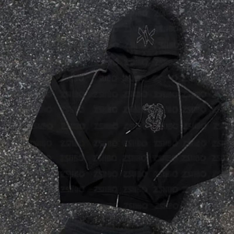Men's Y2k Premium Hooded Sweatshirt & Jogger Tracksuit Set – Casual Streetwear